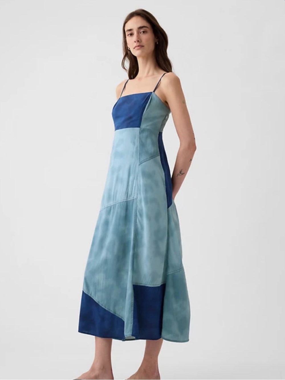 GAP Indigo Patchwork Maxi Dress